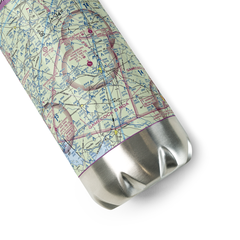 Williamsburg Regional Airport (CKI) VFR Sectional Water Bottle 