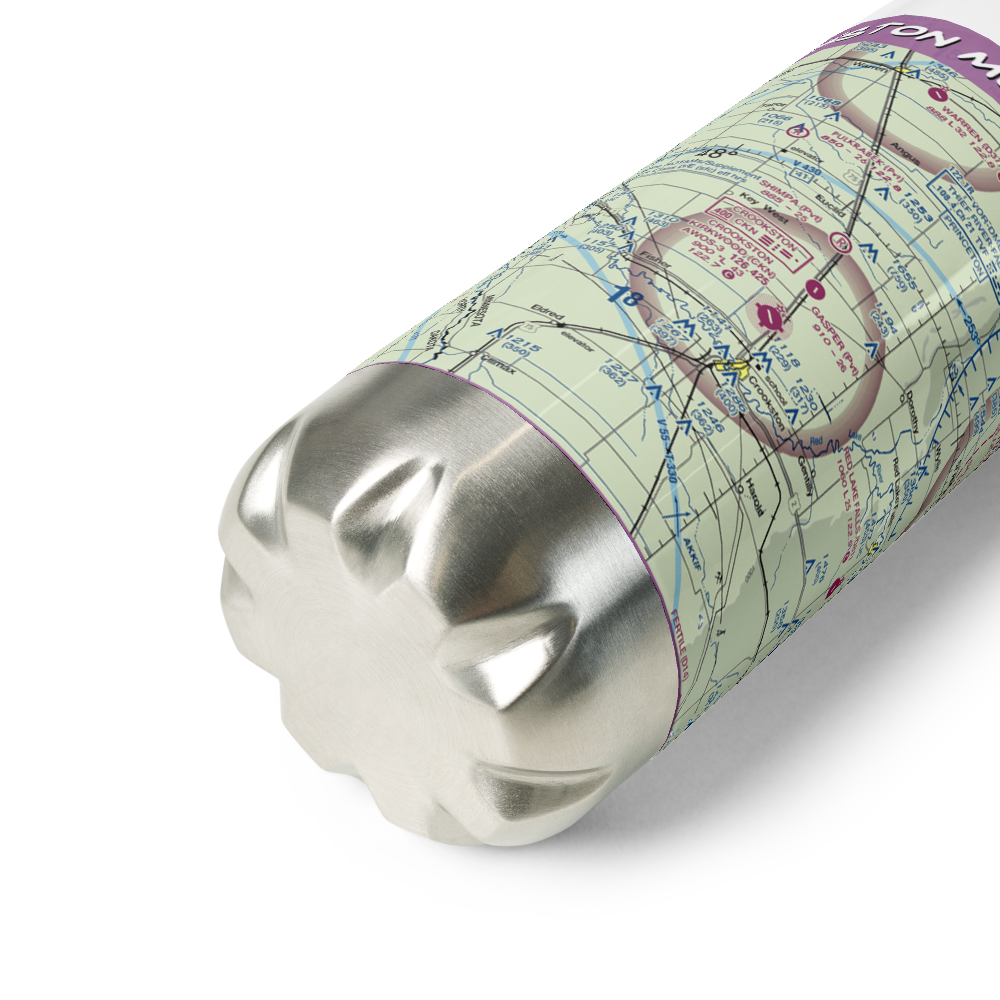 Crookston Municipal Kirkwood Field (CKN) VFR Sectional Water Bottle 
