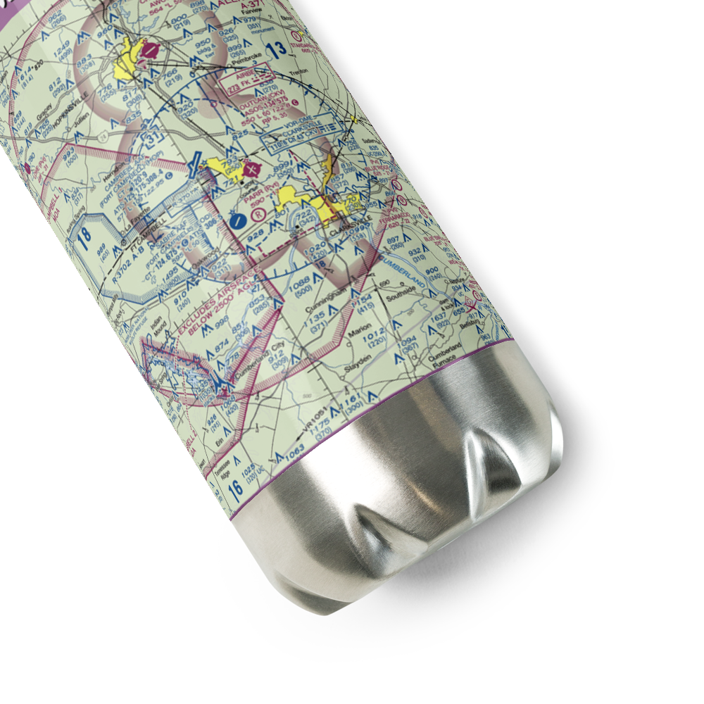 Clarksville–Montgomery County Regional Airport (CKV) VFR Sectional Water Bottle 