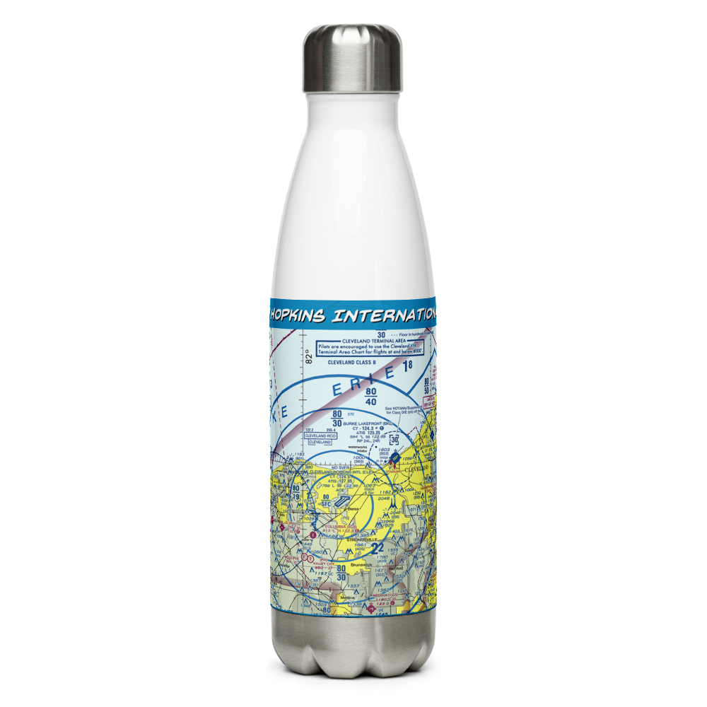 Cleveland Hopkins International Airport (CLE) VFR Sectional Water Bottle 
