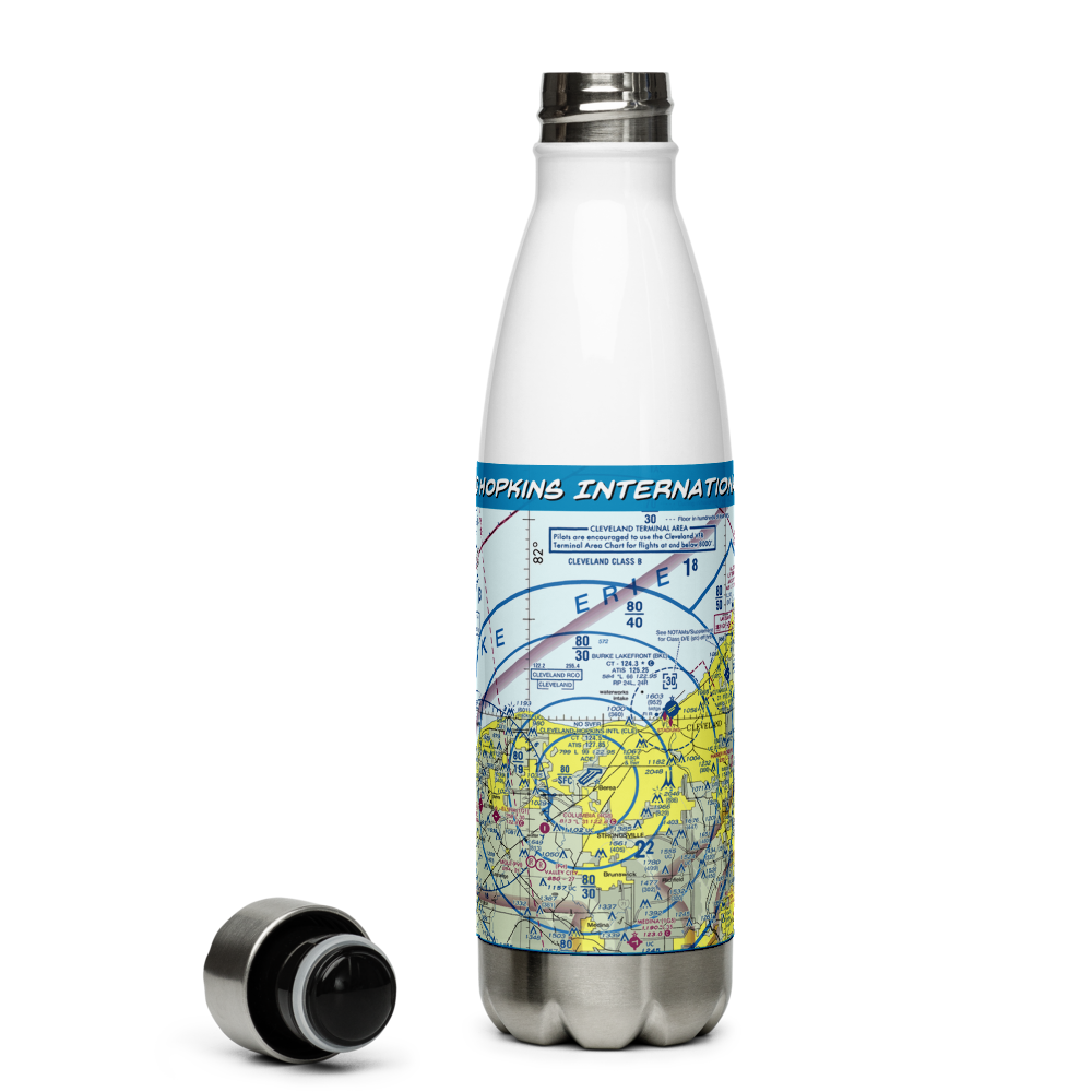 Cleveland Hopkins International Airport (CLE) VFR Sectional Water Bottle 