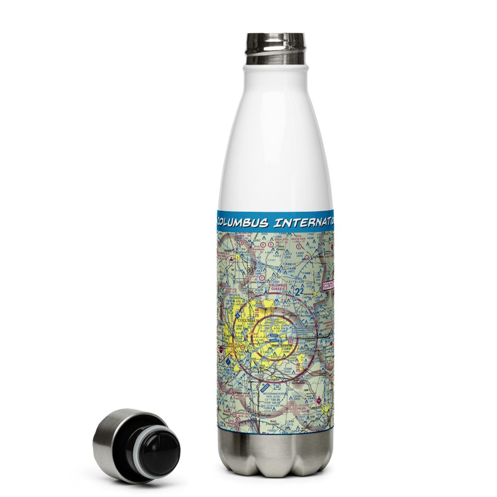 John Glenn Columbus International Airport (CMH) VFR Sectional Water Bottle 