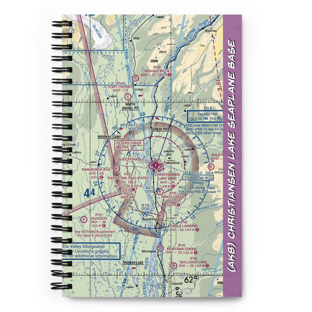 Christiansen Lake Seaplane Base (AK8) VFR Sectional Notebook 