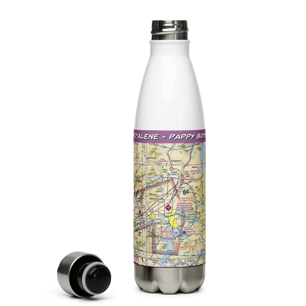 Coeur D'Alene - Pappy Boyington Field (COE) VFR Sectional Water Bottle 