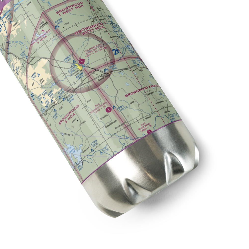 Coleman Municipal Airport (COM) VFR Sectional Water Bottle 