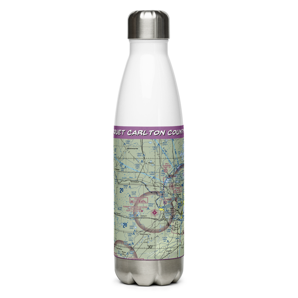 Cloquet Carlton County Airport (COQ) VFR Sectional Water Bottle 