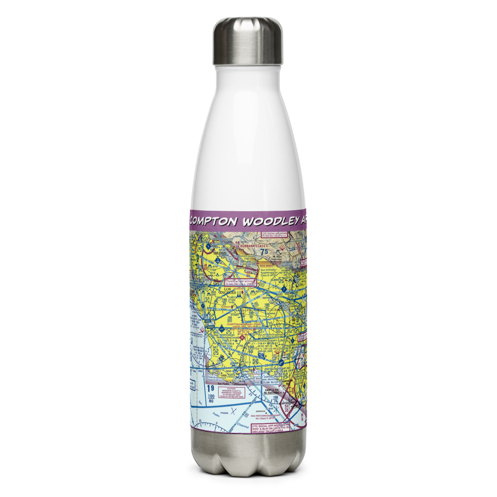 Compton Woodley Airport (CPM) VFR Sectional Water Bottle 