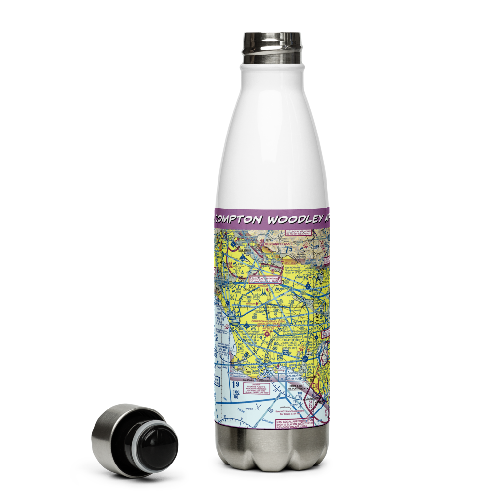 Compton Woodley Airport (CPM) VFR Sectional Water Bottle 
