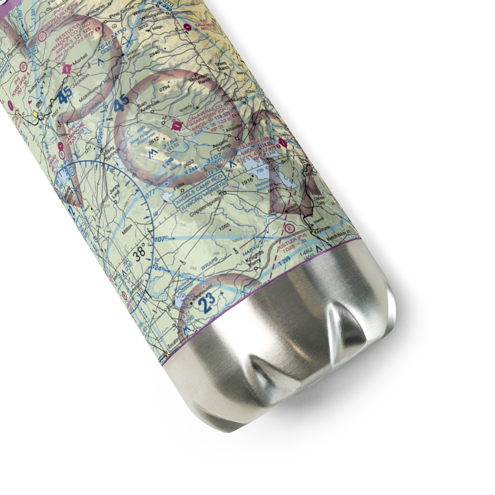 Calaveras Co Maury Rasmussen Field (CPU) VFR Sectional Water Bottle 