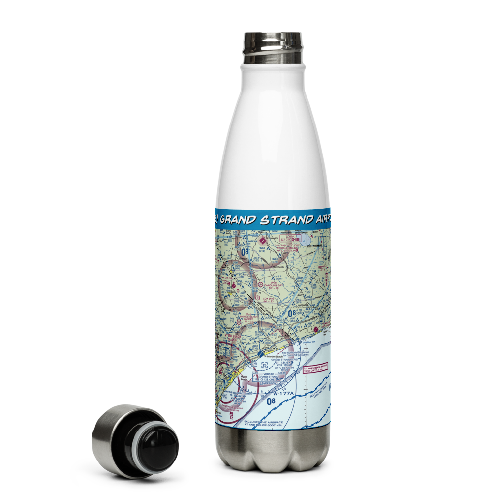 Grand Strand Airport (CRE) VFR Sectional Water Bottle 