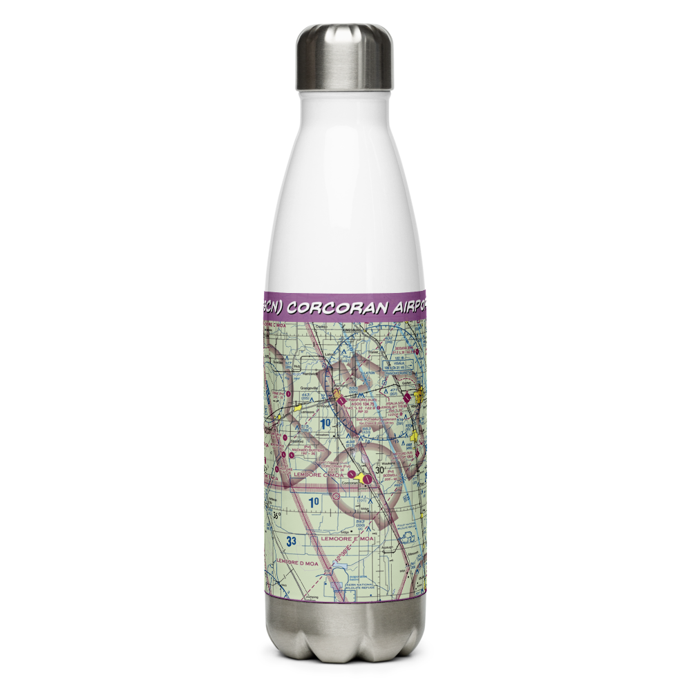 Corcoran Airport (43CN) VFR Sectional Water Bottle 