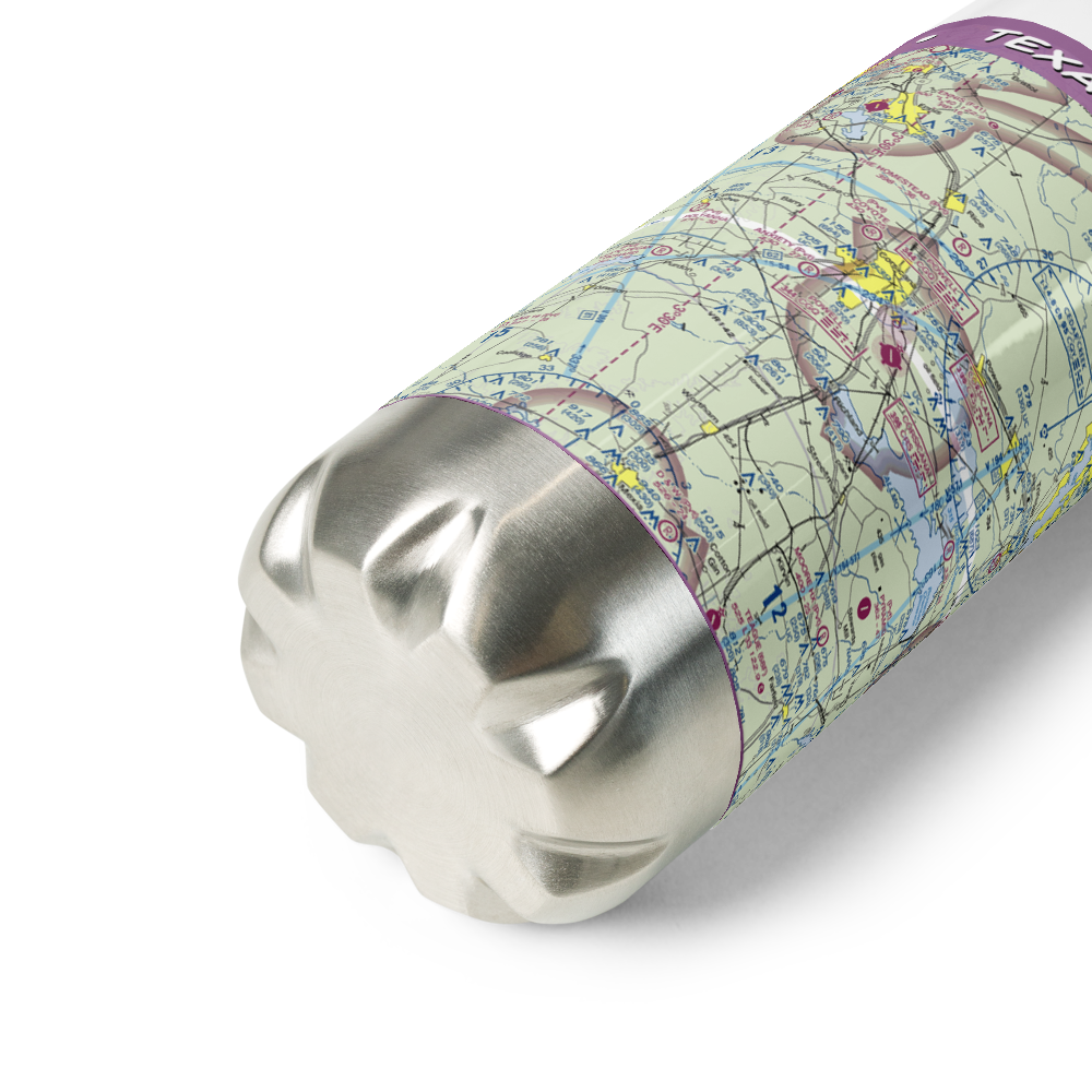 C David Campbell Field Corsicana Municipal Airport (CRS) VFR Sectional Water Bottle 