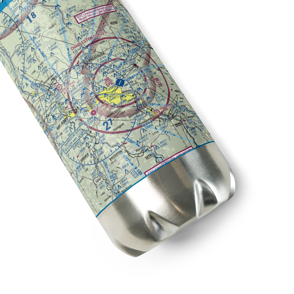 Yeager Airport (CRW) VFR Sectional Water Bottle 