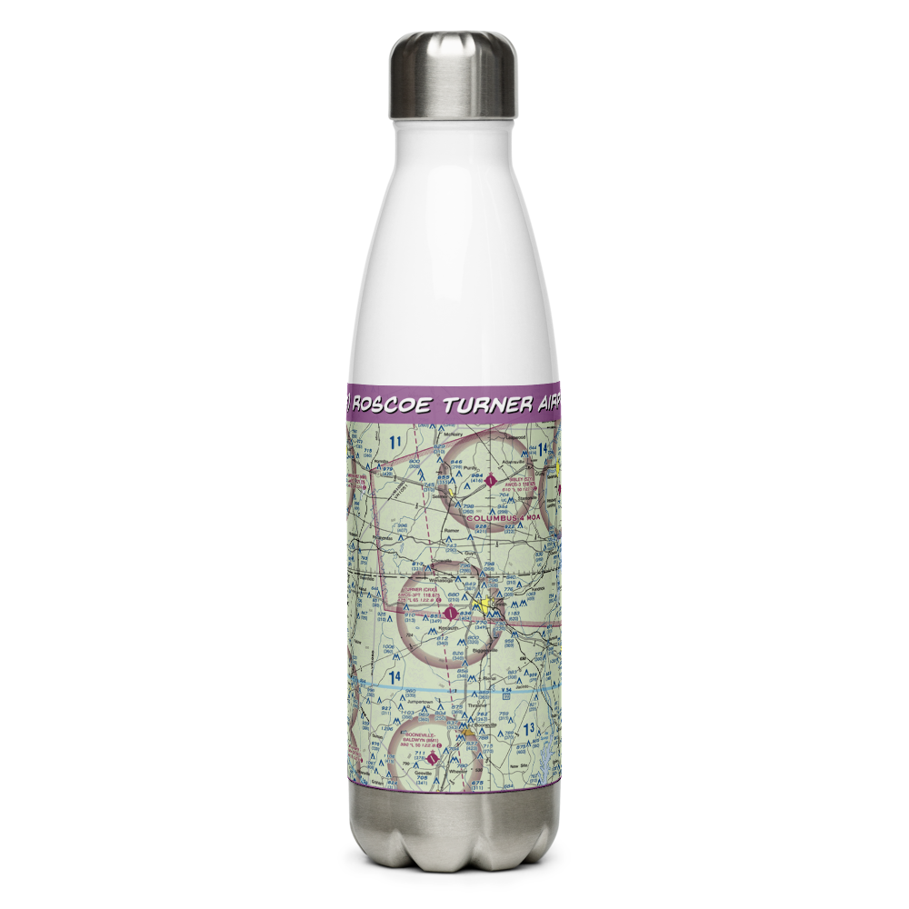 Roscoe Turner Airport (CRX) VFR Sectional Water Bottle 
