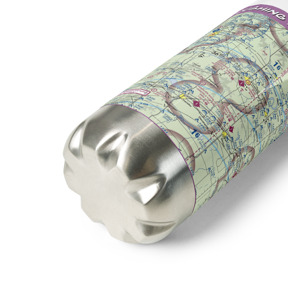 Cushing Municipal Airport (CUH) VFR Sectional Water Bottle 