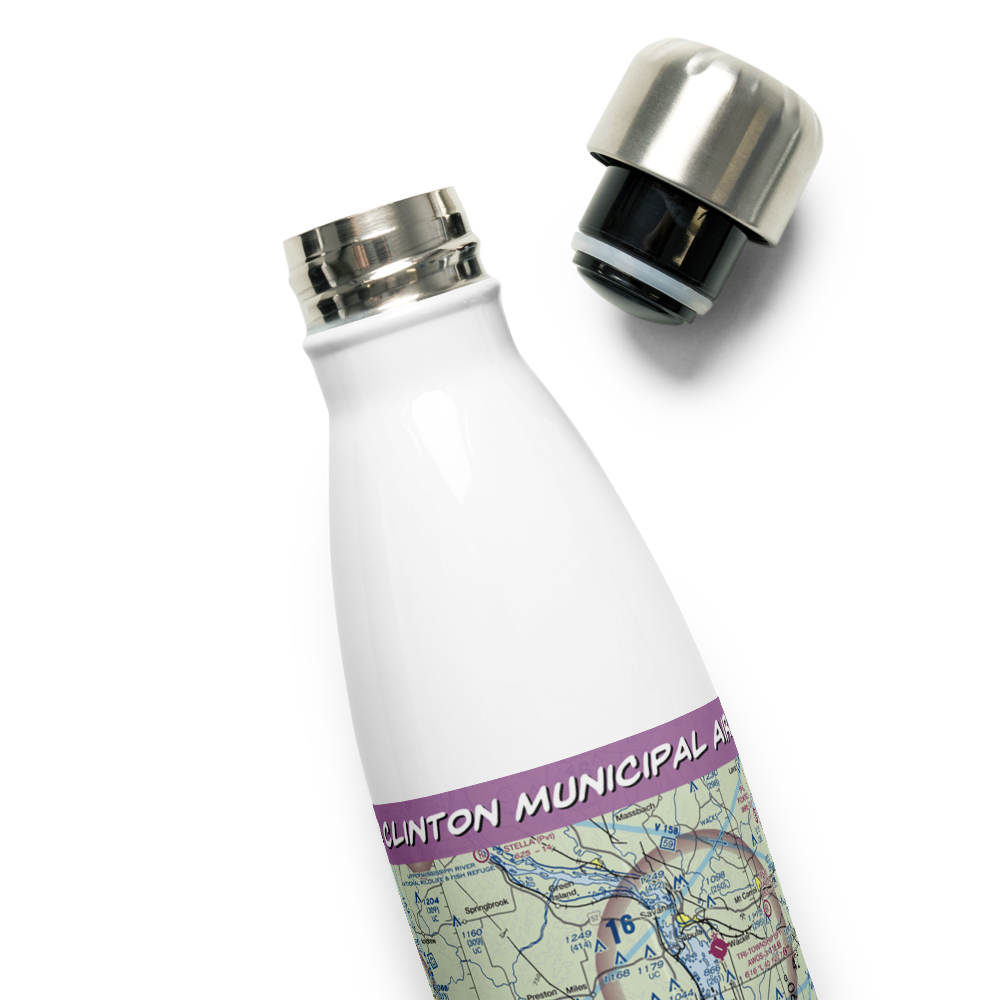 Clinton Municipal Airport (CWI) VFR Sectional Water Bottle 