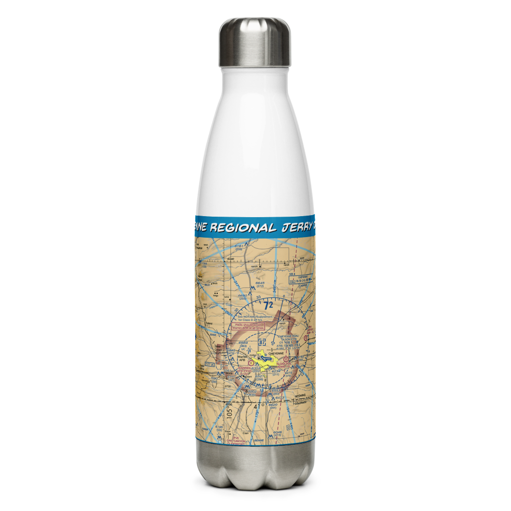 Cheyenne Regional Jerry Olson Field (CYS) VFR Sectional Water Bottle 