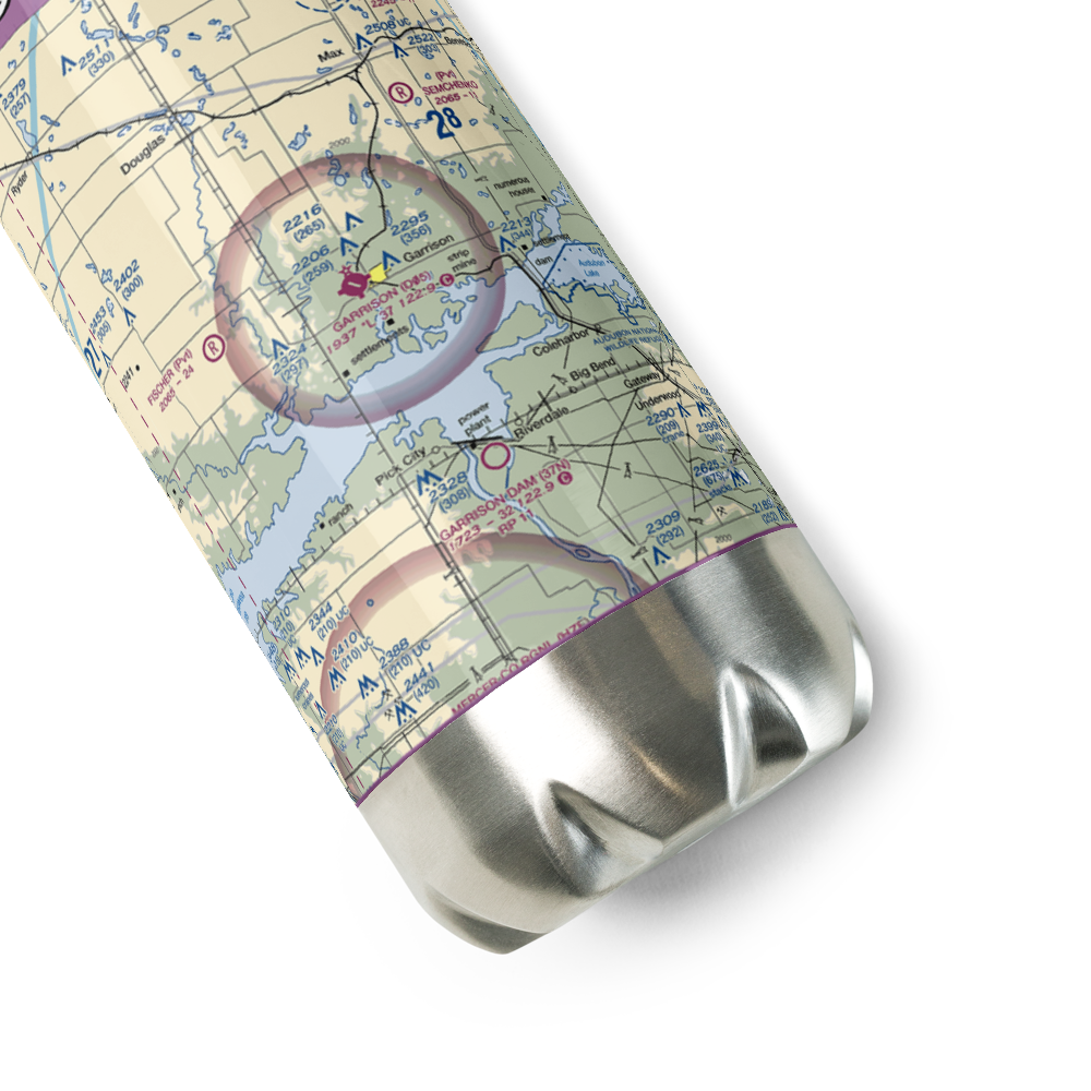 Garrison Municipal Airport (D05) VFR Sectional Water Bottle 
