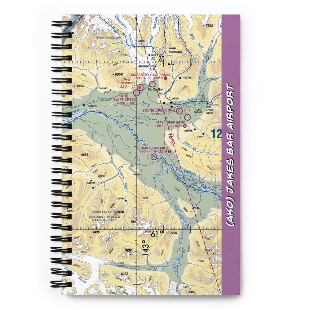 Jakes Bar Airport (AK0) VFR Sectional Notebook 