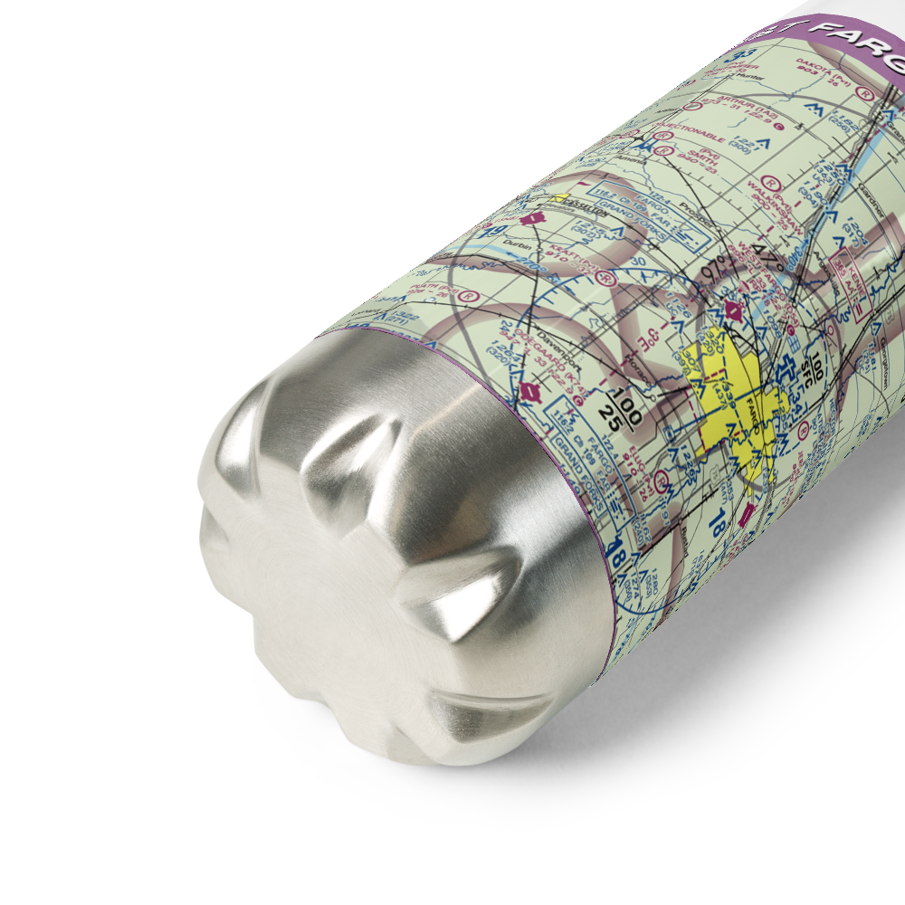 West Fargo Municipal Airport (D54) VFR Sectional Water Bottle 
