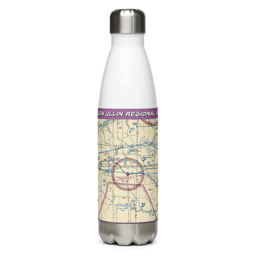 Glen Ullin Regional Airport (D57) VFR Sectional Water Bottle 