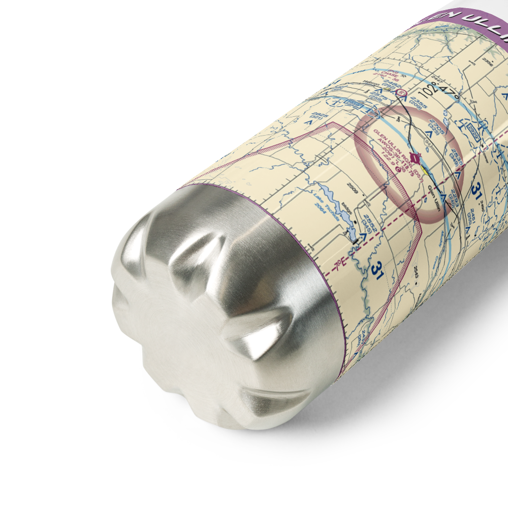 Glen Ullin Regional Airport (D57) VFR Sectional Water Bottle 