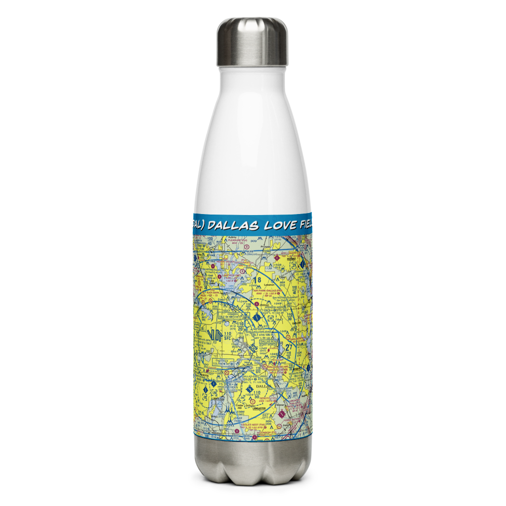 Dallas Love Field (DAL) VFR Sectional Water Bottle 