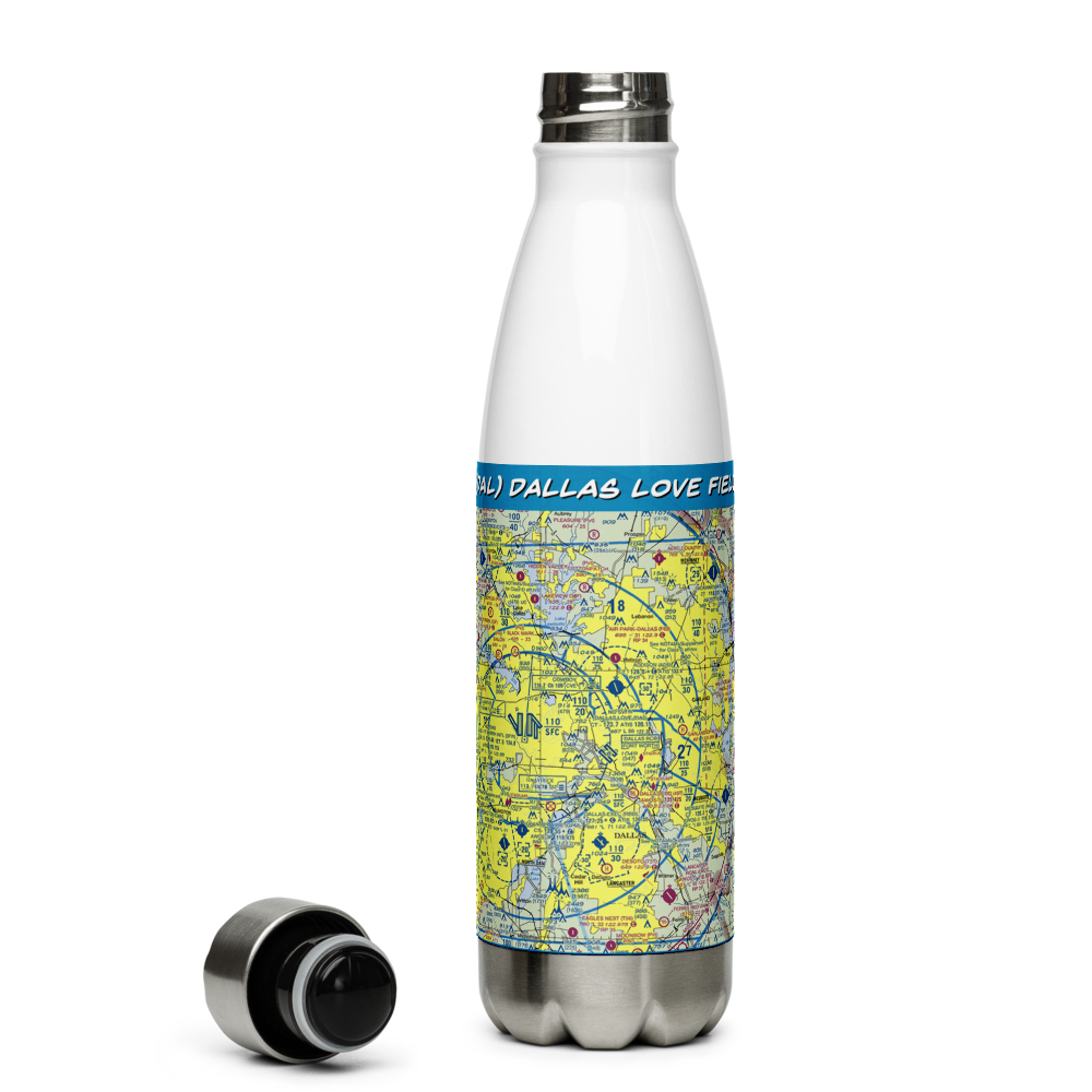 Dallas Love Field (DAL) VFR Sectional Water Bottle 