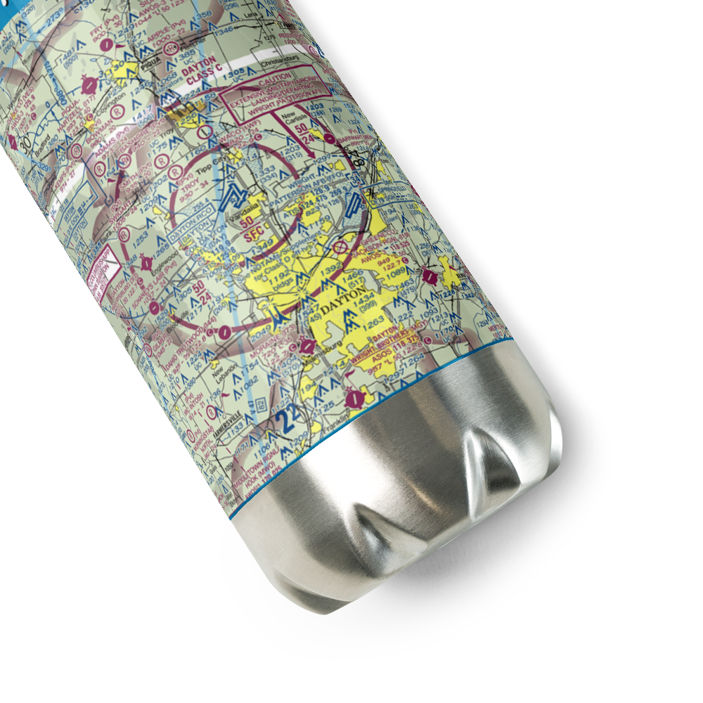 James M Cox Dayton International Airport (DAY) VFR Sectional Water Bottle 