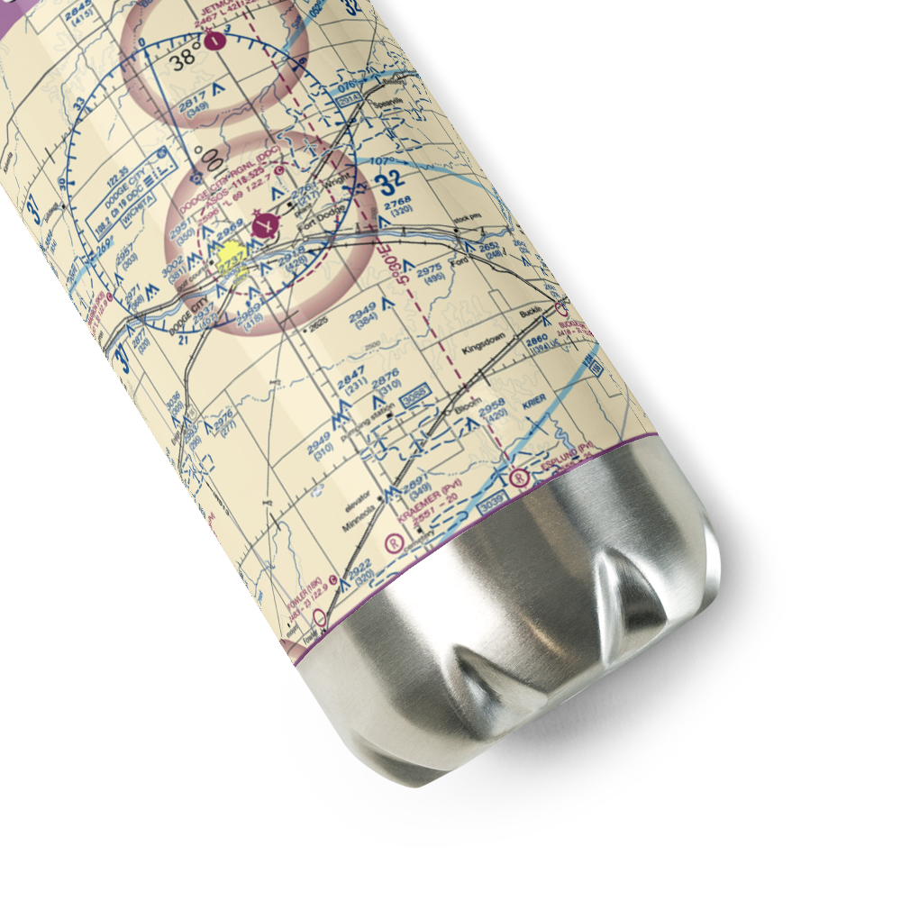 Dodge City Regional Airport (DDC) VFR Sectional Water Bottle 