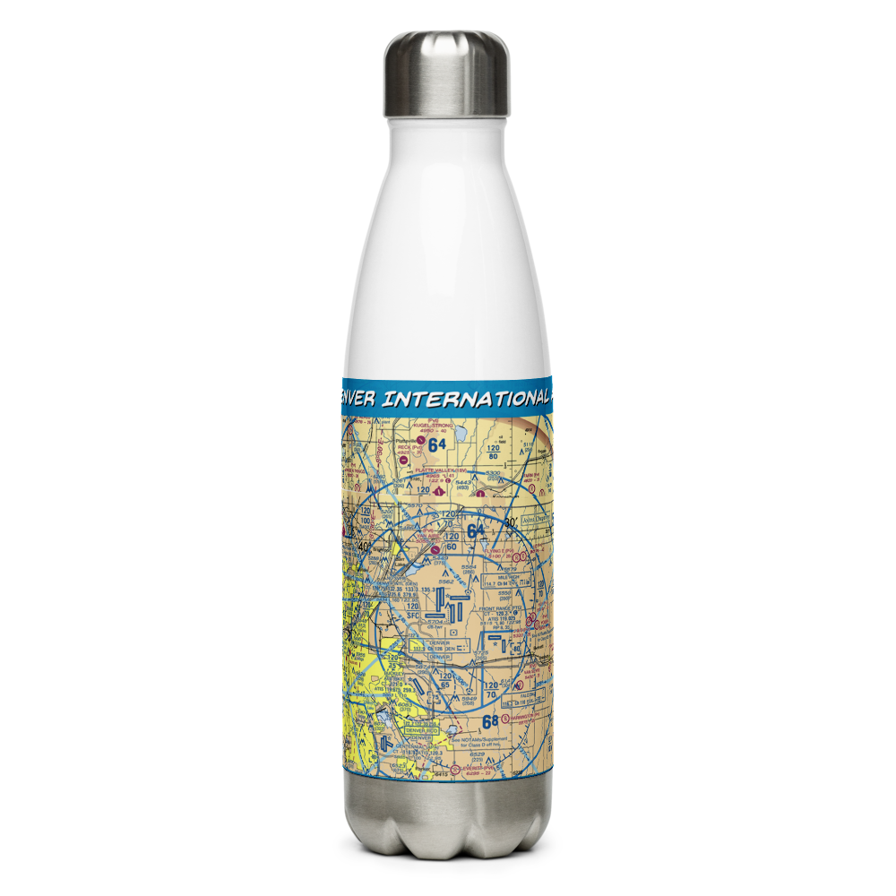 Denver International Airport (DEN) VFR Sectional Water Bottle 