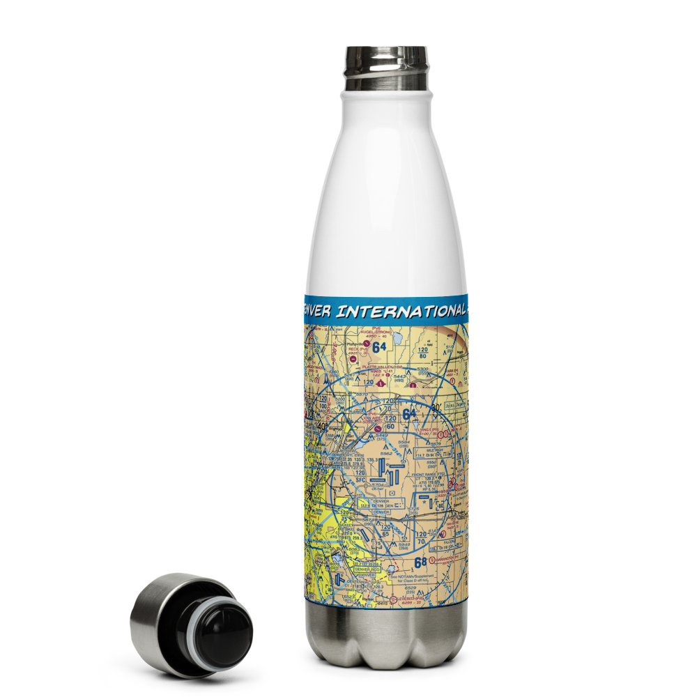 Denver International Airport (DEN) VFR Sectional Water Bottle 