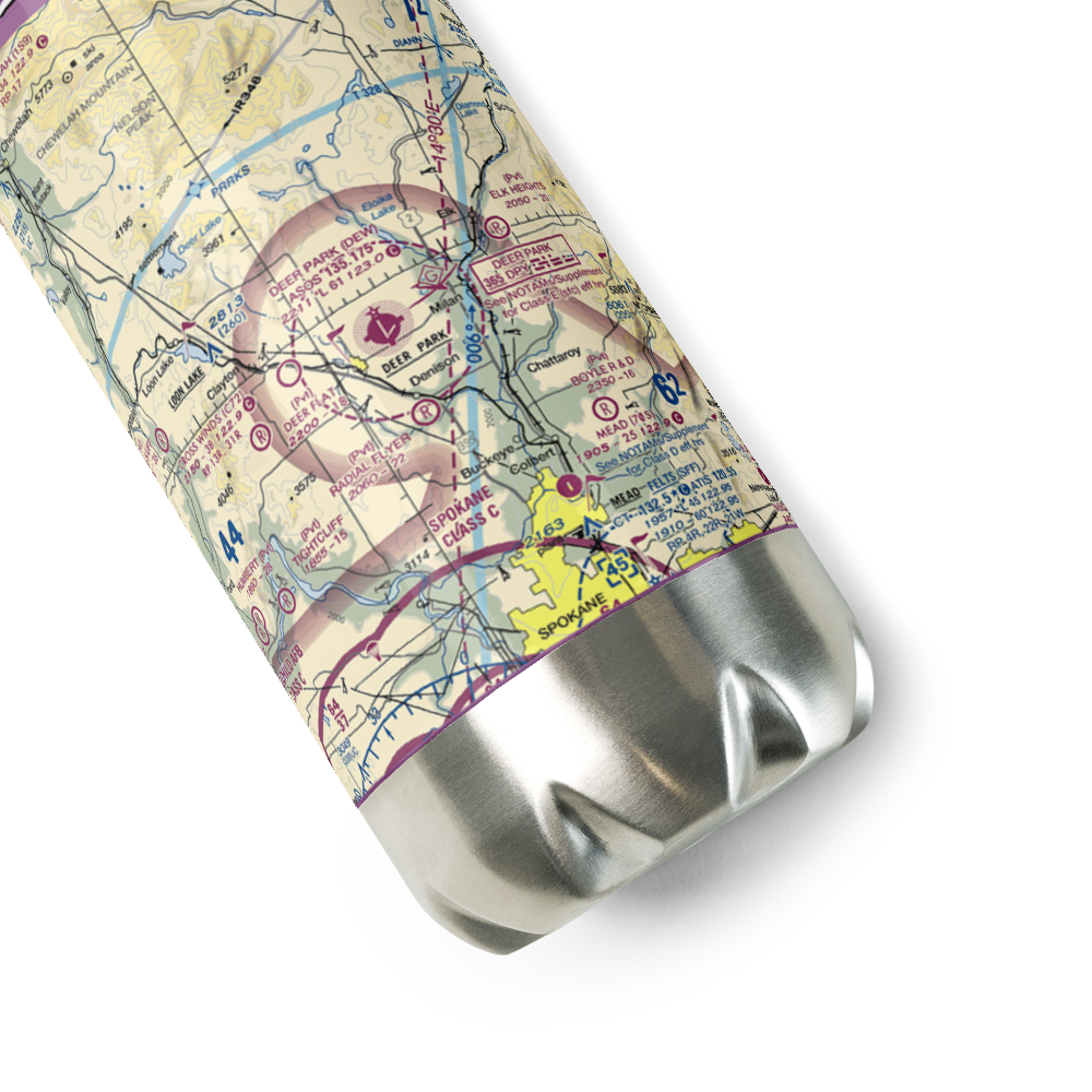 Deer Park Airport (DEW) VFR Sectional Water Bottle 