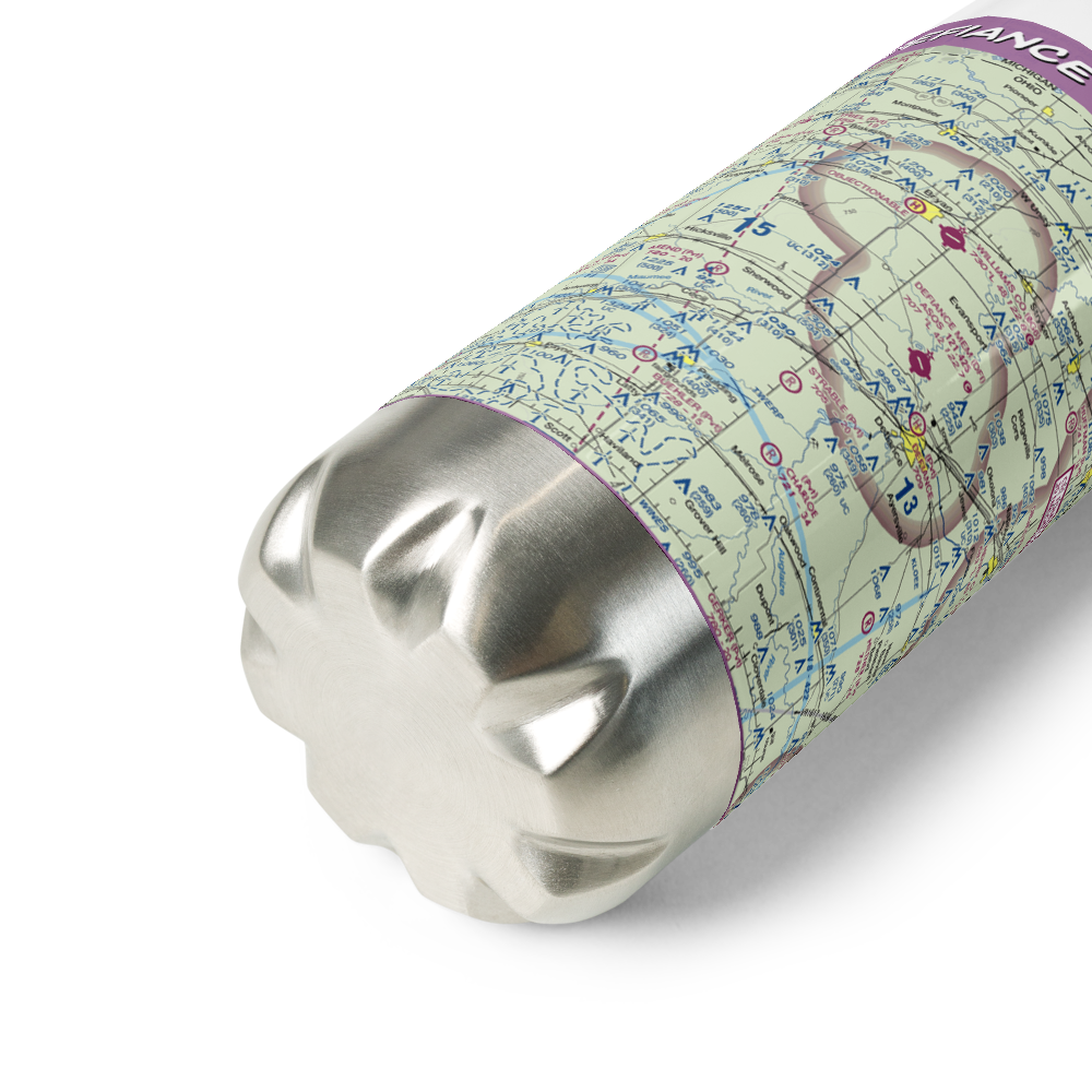Defiance Memorial Airport (DFI) VFR Sectional Water Bottle 