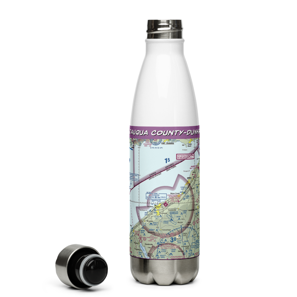 Chautauqua County-Dunkirk Airport (DKK) VFR Sectional Water Bottle 