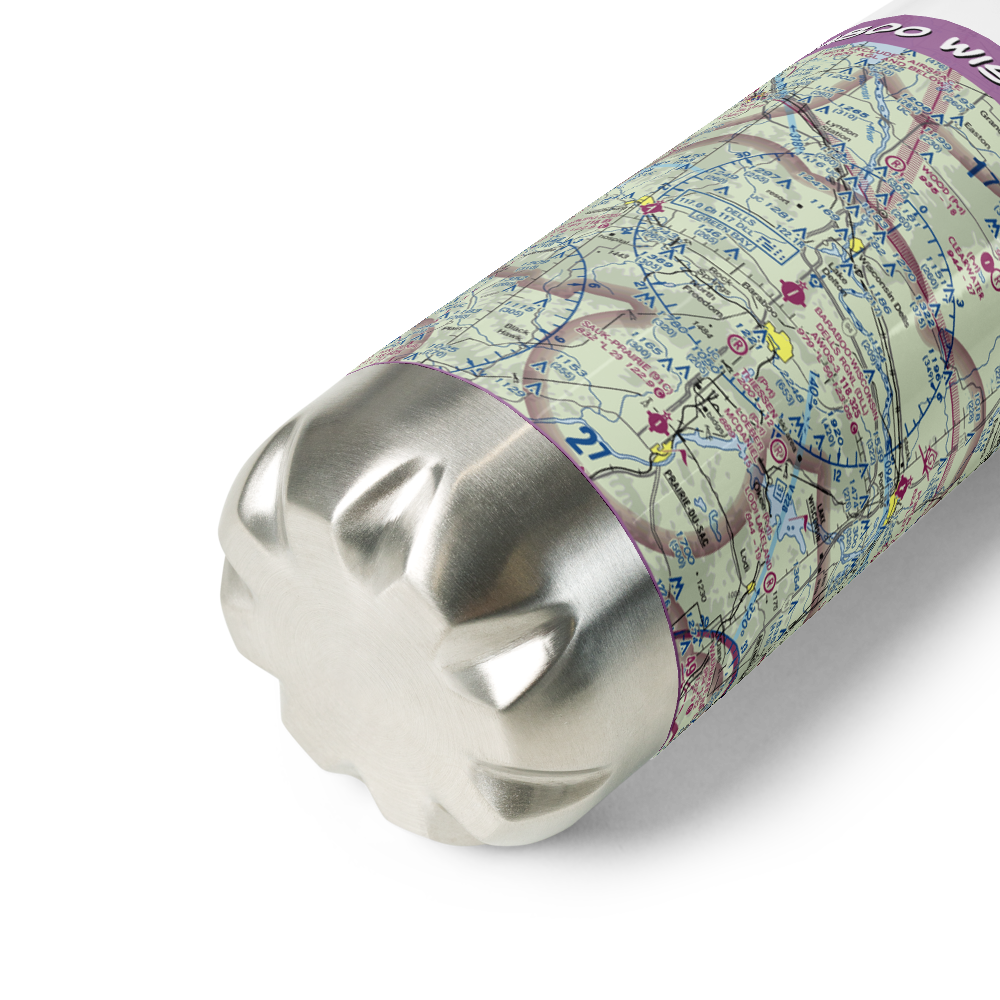 Baraboo Wisconsin Dells Airport (DLL) VFR Sectional Water Bottle 