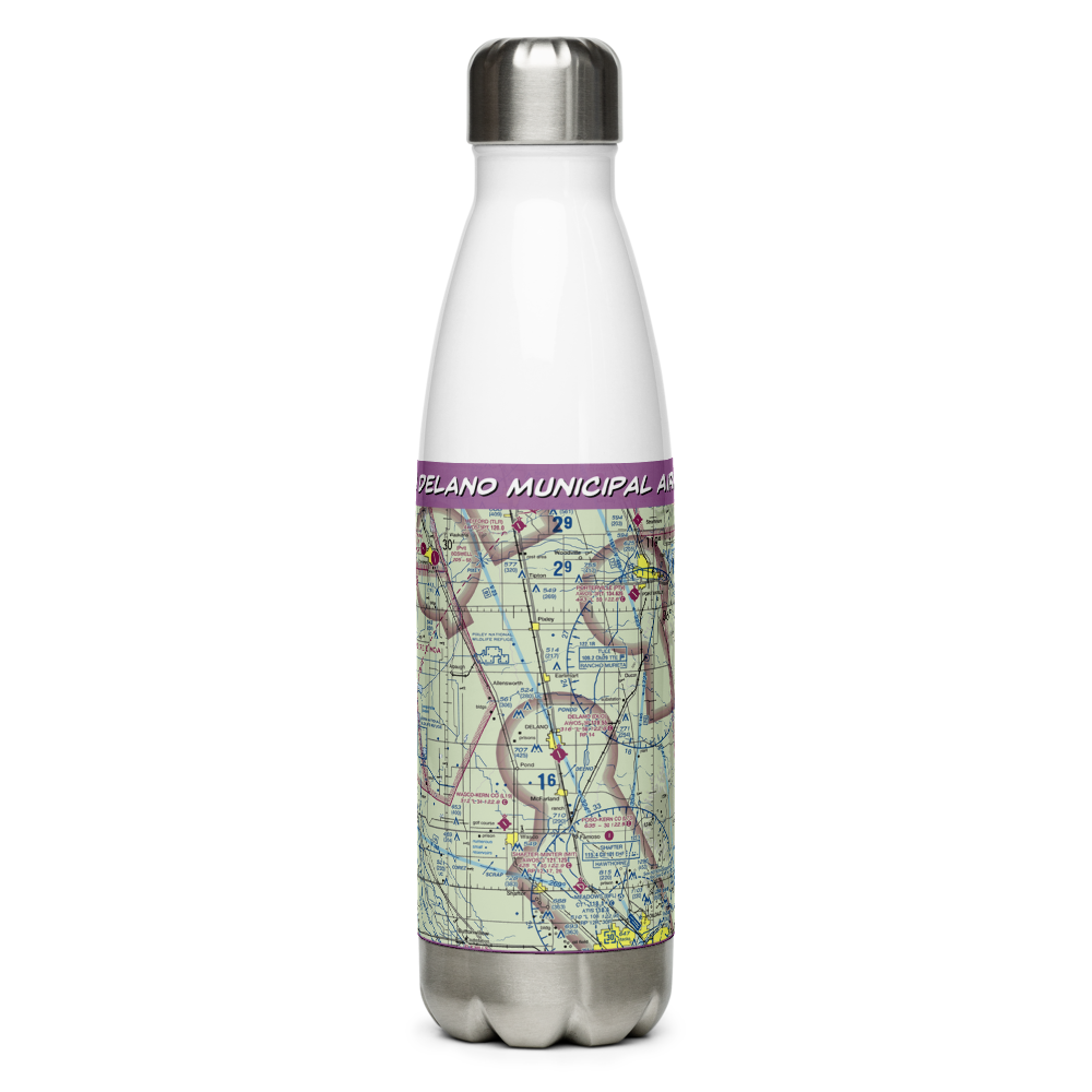 Delano Municipal Airport (DLO) VFR Sectional Water Bottle 