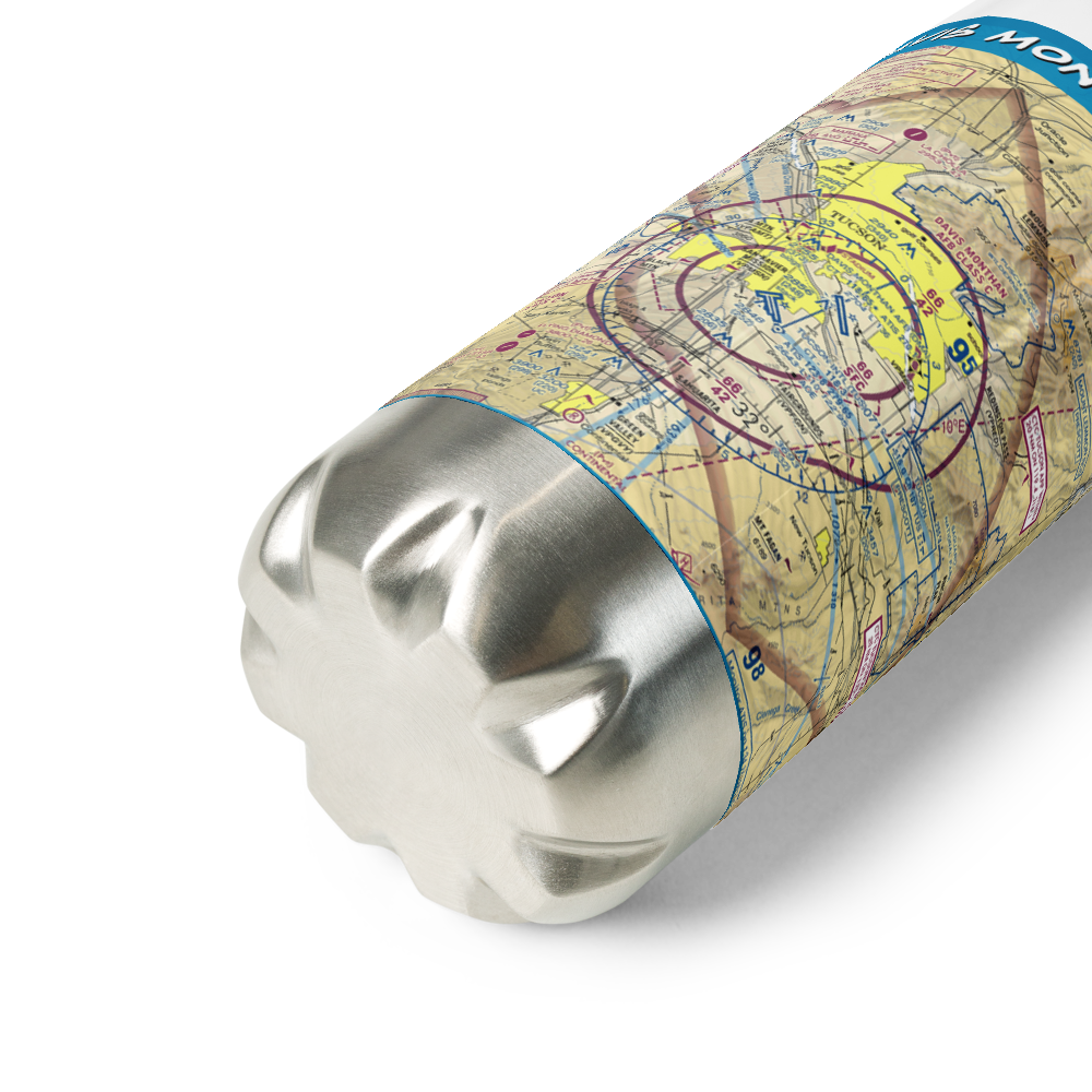 Davis Monthan Air Force Base (DMA) VFR Sectional Water Bottle 