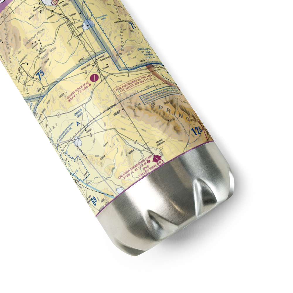Desert Rock Airport (NV65) VFR Sectional Water Bottle 
