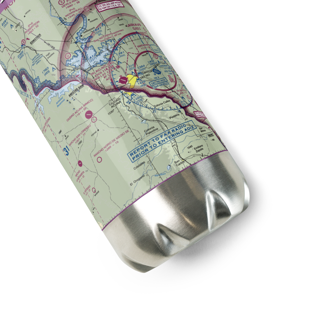 Del Rio International Airport (DRT) VFR Sectional Water Bottle 