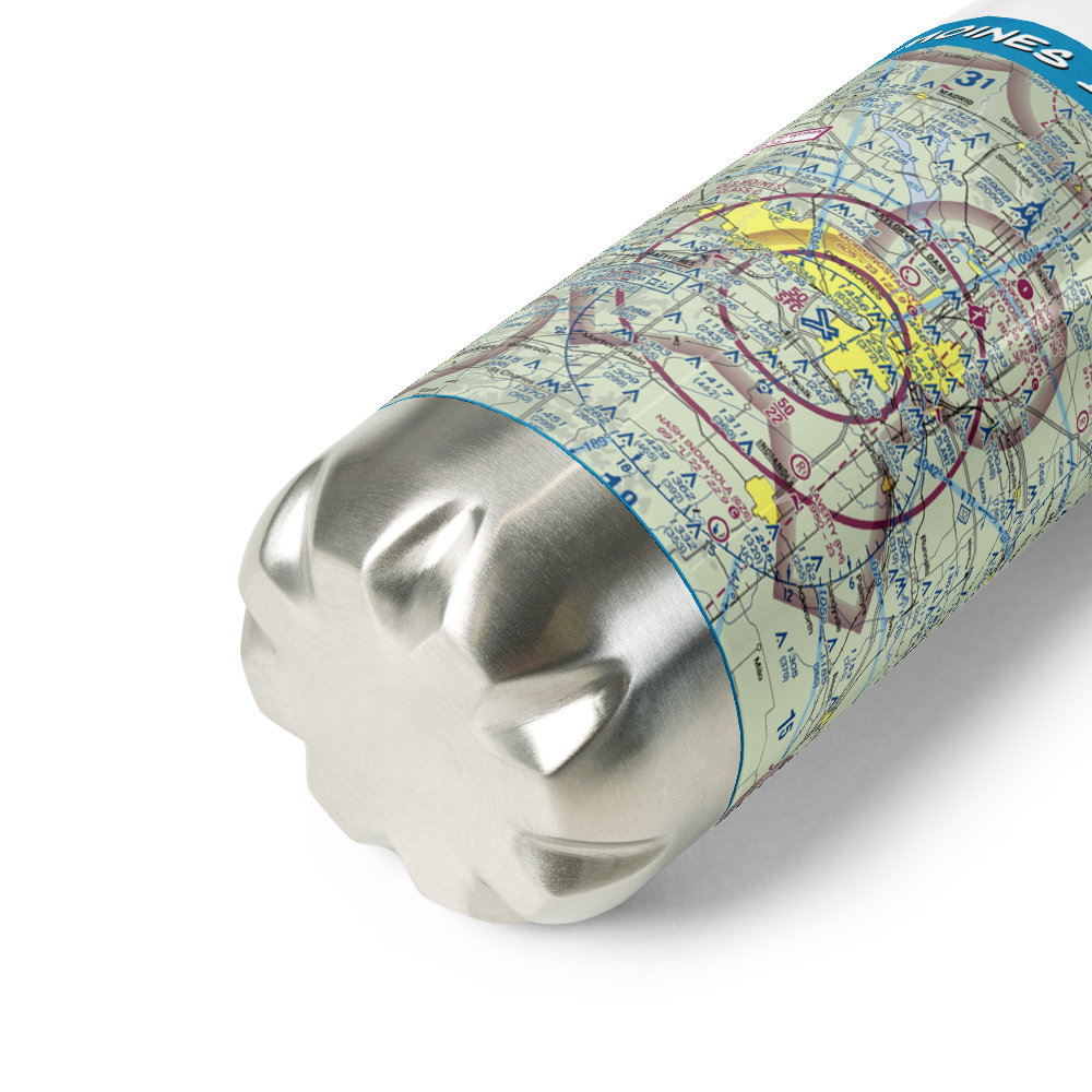 Des Moines International Airport (DSM) VFR Sectional Water Bottle 