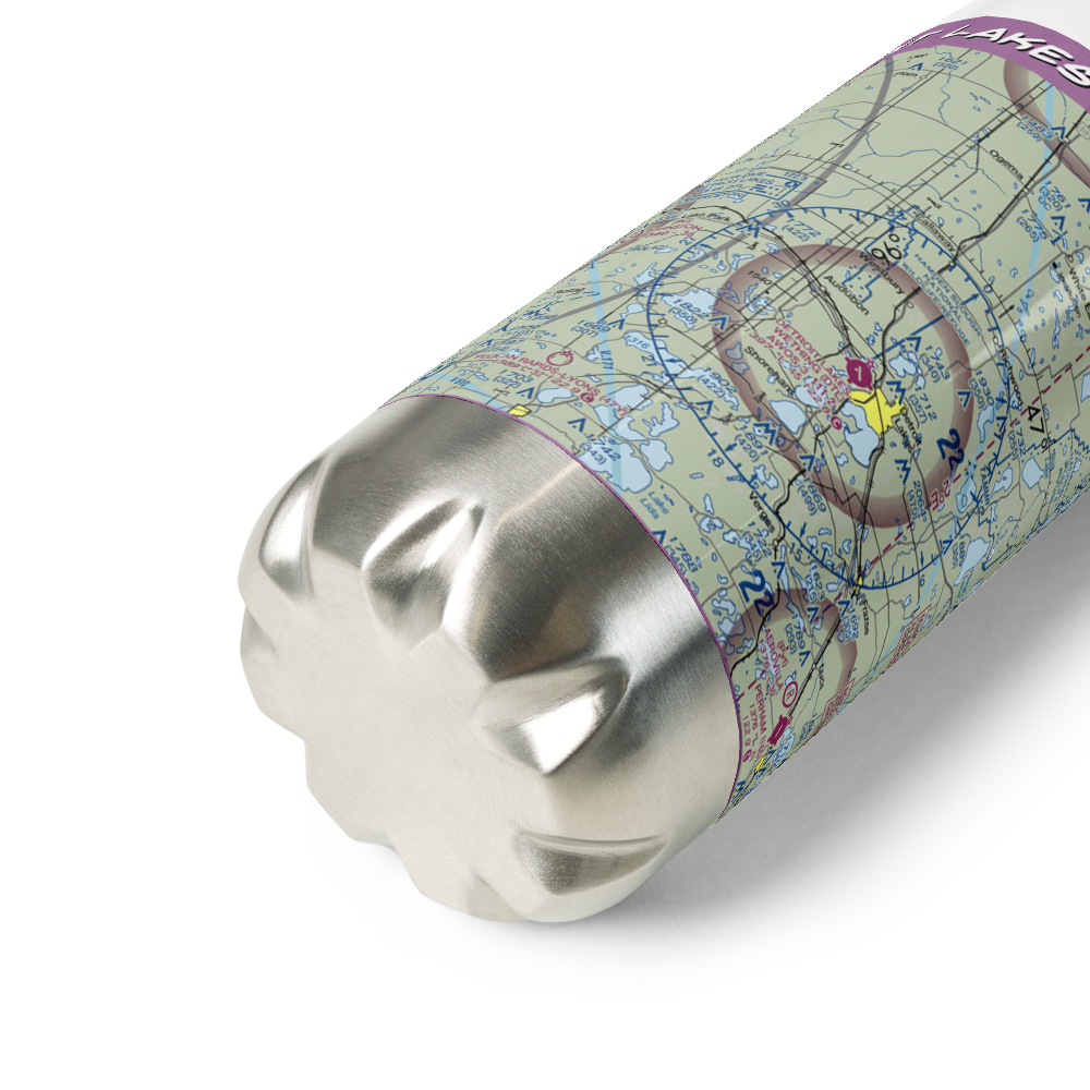 Detroit Lakes Airport - Wething Field (DTL) VFR Sectional Water Bottle 