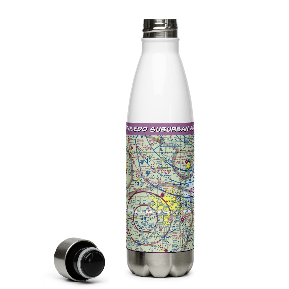 Toledo Suburban Airport (DUH) VFR Sectional Water Bottle 