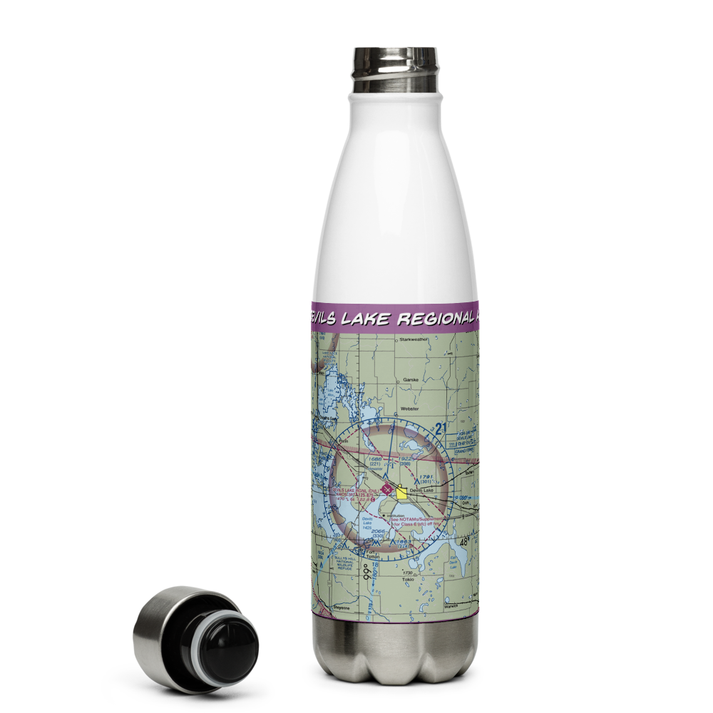Devils Lake Regional Airport (DVL) VFR Sectional Water Bottle 