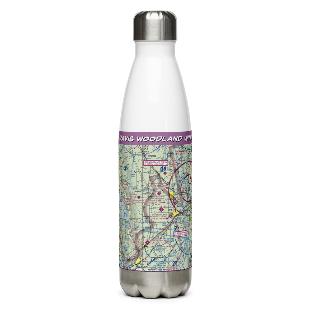 Yolo County Davis Woodland Winters Airport (DWA) VFR Sectional Water Bottle 