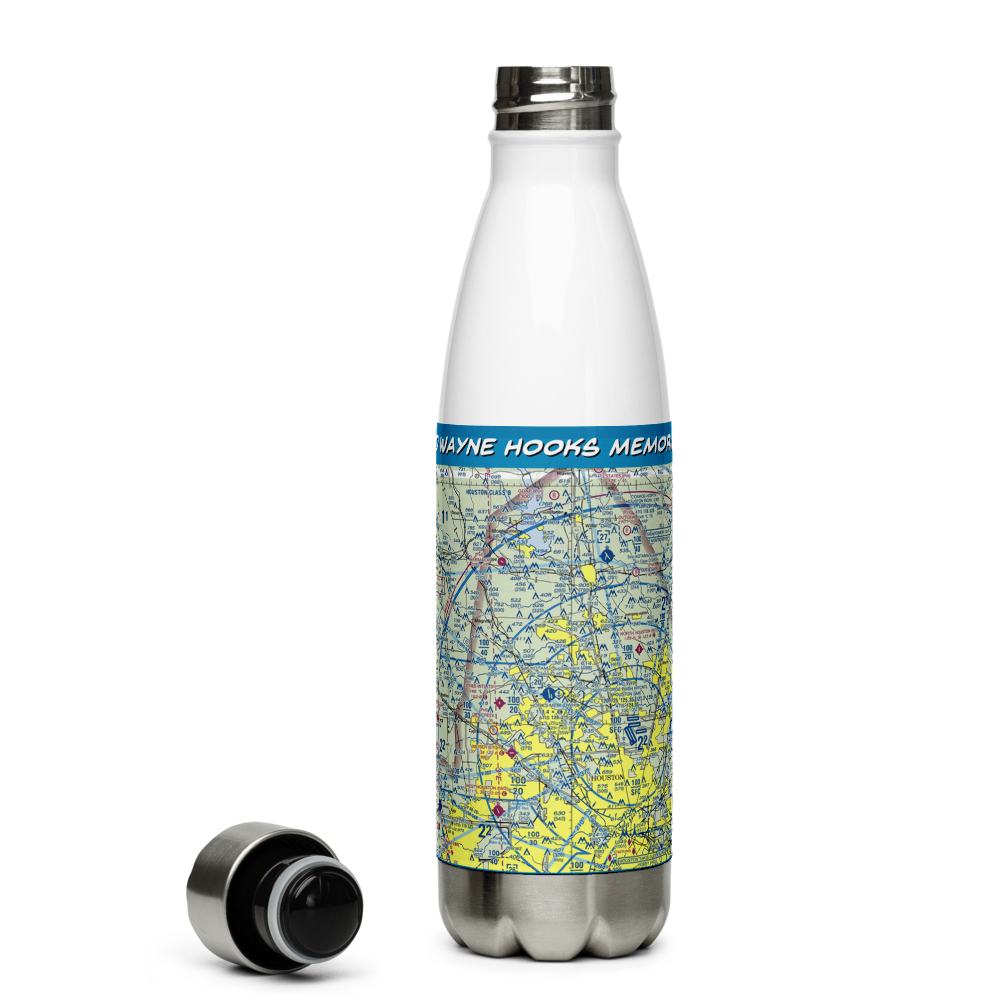 David Wayne Hooks Memorial Airport (DWH) VFR Sectional Water Bottle 