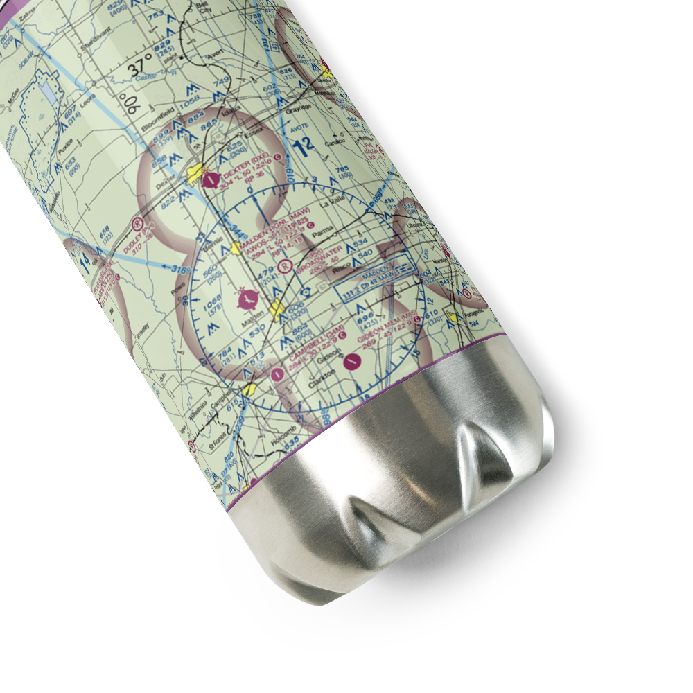 Dexter Municipal Airport (DXE) VFR Sectional Water Bottle 