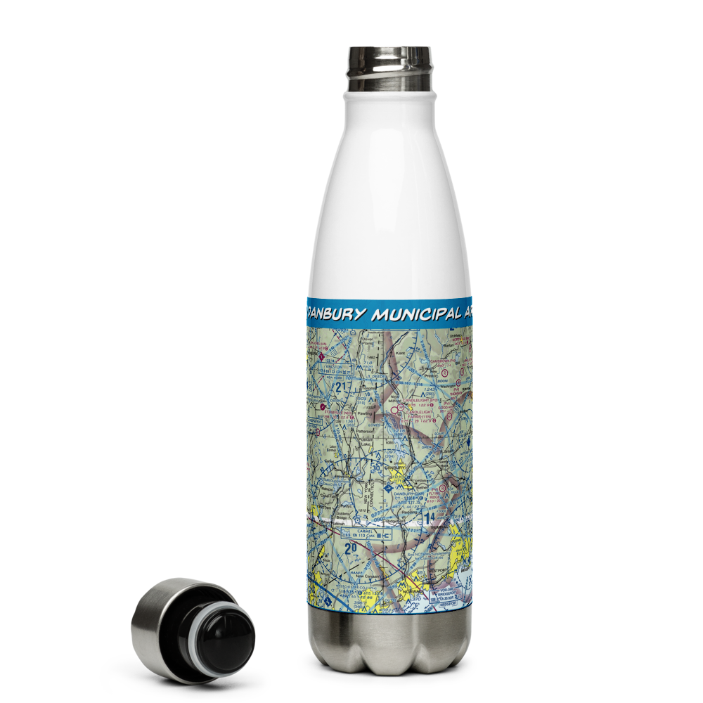 Danbury Municipal Airport (DXR) VFR Sectional Water Bottle 