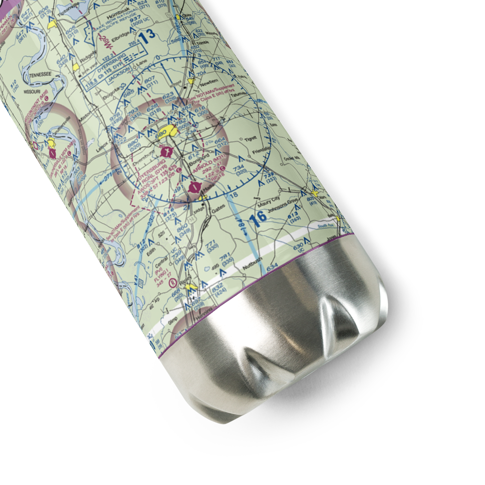 Dyersburg Regional Airport (DYR) VFR Sectional Water Bottle 
