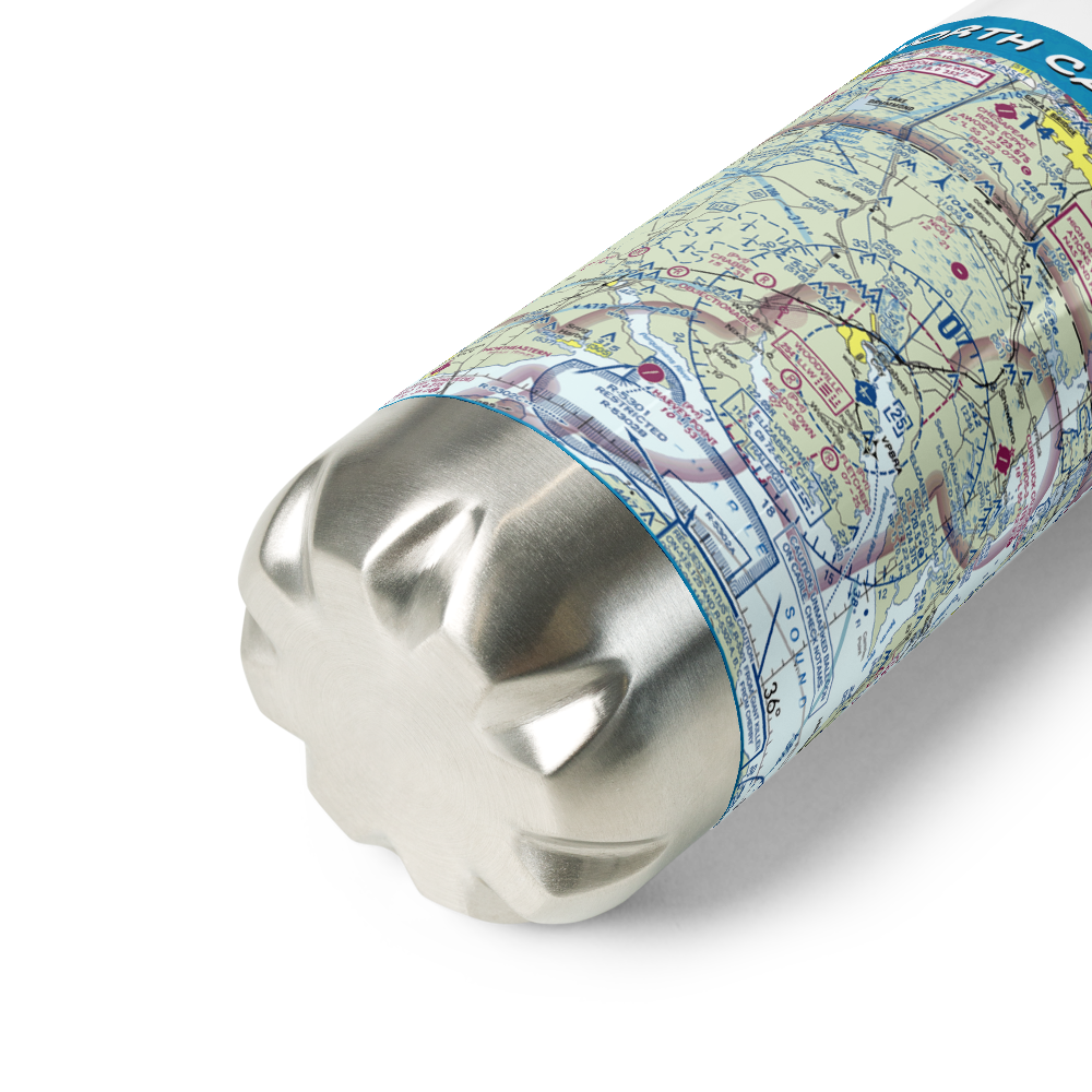 Elizabeth City Regional Airport & Coast Guard Air Station (ECG) VFR Sectional Water Bottle 